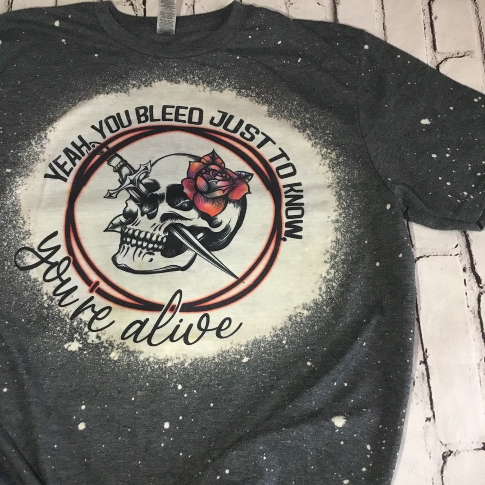 Hand Bleached Skull Goo Goo Dolls Music Shirt- Iris